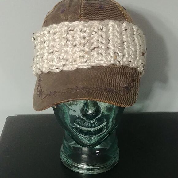 Handmade Crocheted Contoured Unisex Headband/Earwarmer Aspen Tweed - Picture 2 of 6